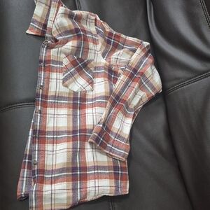 Natural Reflections Plaid Button Down Shirt - Red, White, Blue